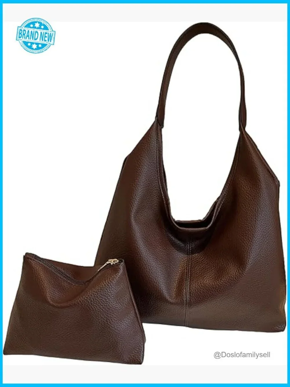 Faux Leather Hobo Tote Bag Minimalist Chic Spacious Shoulder Bag Everyday Use